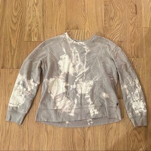 Gray and White Tie-Dye Sweatshirt